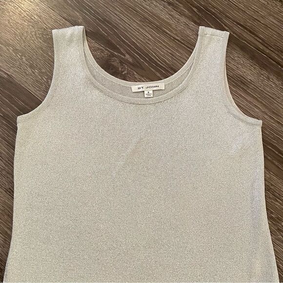 St. John sleeveless silver sweater - Picture 3 of 11